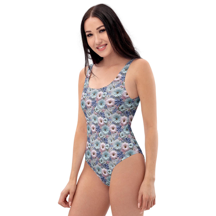 3D Floral One-Piece Swimsuit – All-Over Print Bathing Suit – Women’s Summer Beach Swimsuit – Sexy High-Cut Swimwear – Vacation Swim Suit