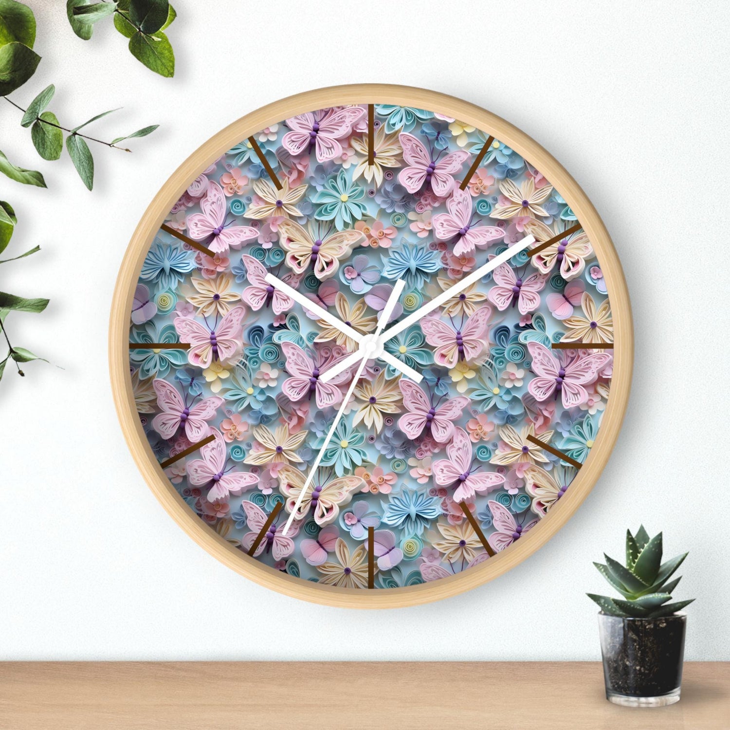 Butterfly Wall Clock, Designer Home Decor, 3D Butterfly Pattern Clock, Great Home Gift, Wall Art Decor, DIY Home Decor