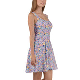 Spring Floral Skater Dress - Lightweight Sleeveless A-Line Swing Dress - Small to Plus Size - Wedding Guest, Garden Party, Date Night Outfit