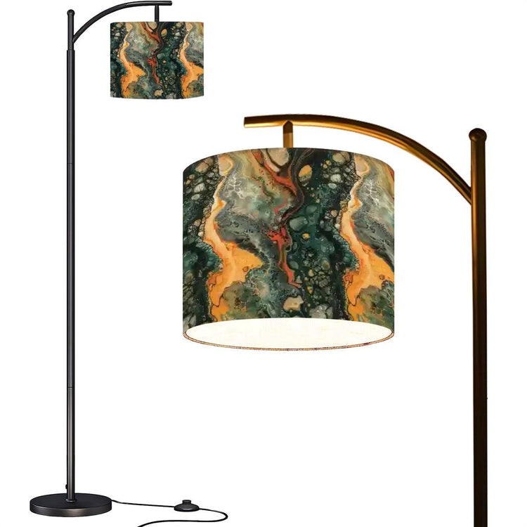 Arc Floor Lamp (Made in USA), Artistic Marble Design Living Room, Bedroom, Home Decor Accent Lighting