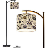 Celestial Sublimation Arc Floor Lamp (Made in USA), Home Decor Stylish all over print Design Tall Living Room Bedroom Den Accent Lighting
