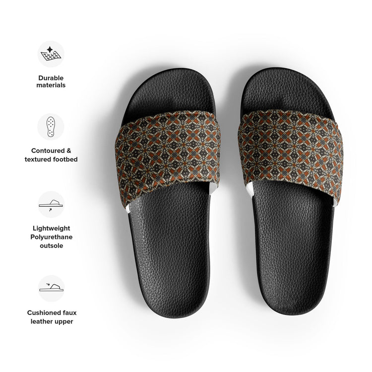 Stylish Geometric Print Men’s Slides – Lightweight Summer House Slippers, Comfortable Indoor/Outdoor Slides for Men