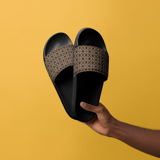 Stylish Geometric Print Men’s Slides – Lightweight Summer House Slippers, Comfortable Indoor/Outdoor Slides for Men