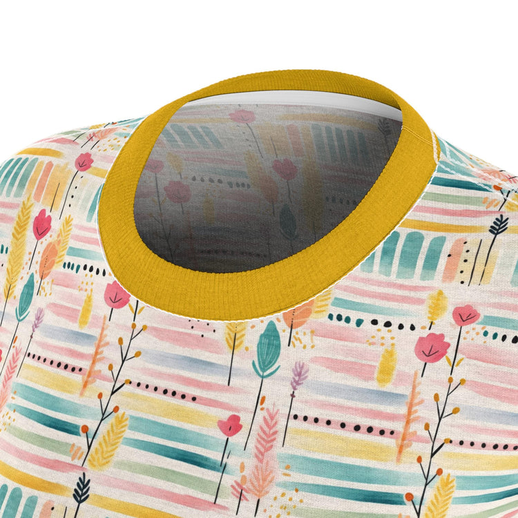 Colorful Floral Tee - Casual Wear, Women&