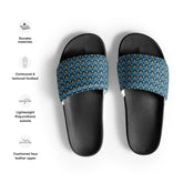 Modern Geometric Blue Slides for Men – Stylish Casual Slide Sandals, Trendy Non-Slip Pool Shoes, Comfortable Summer Slippers