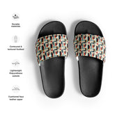 90’s Retro Geometric Slides for Men – Bold Pattern Slide Sandals, Vintage-Inspired Casual Slippers, Trendy Non-Slip Summer Pool Shoes