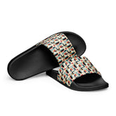 90’s Retro Geometric Slides for Men – Bold Pattern Slide Sandals, Vintage-Inspired Casual Slippers, Trendy Non-Slip Summer Pool Shoes