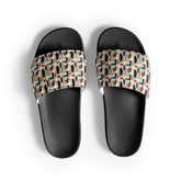 90’s Retro Geometric Slides for Men – Bold Pattern Slide Sandals, Vintage-Inspired Casual Slippers, Trendy Non-Slip Summer Pool Shoes