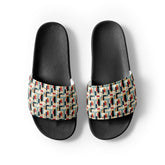 90’s Retro Geometric Slides for Men – Bold Pattern Slide Sandals, Vintage-Inspired Casual Slippers, Trendy Non-Slip Summer Pool Shoes