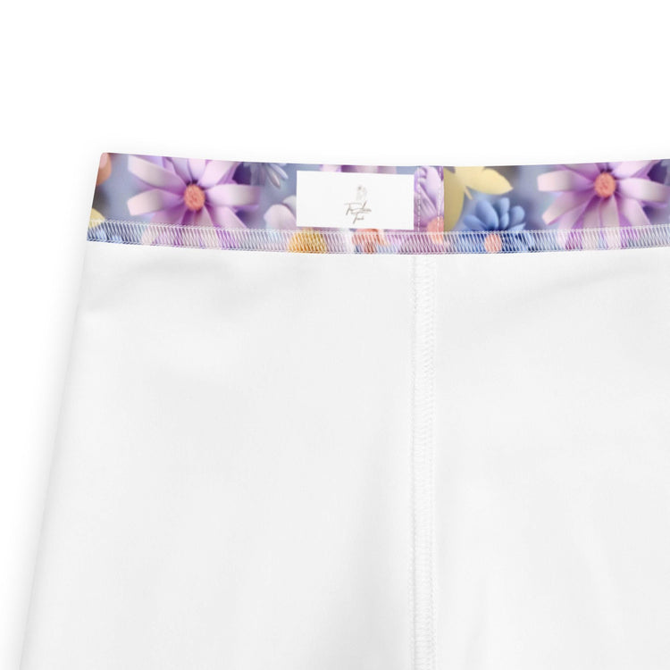 3D Floral Print Kids Leggings – Spring Bloom Pattern Toddler Pants, Soft Stretchy Leggings for Girls, Cute All-Over Flower Design Playwear