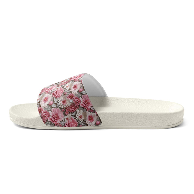 3D Floral Print Women’s Slides | Seamless Pattern Summer Sandals | Comfortable Slide Sandals for Women | Cute Pool Slides | House Slippers