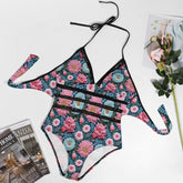 3D Floral Plus Size Bikini – Women’s High-Waisted Swimsuit – Summer Beachwear