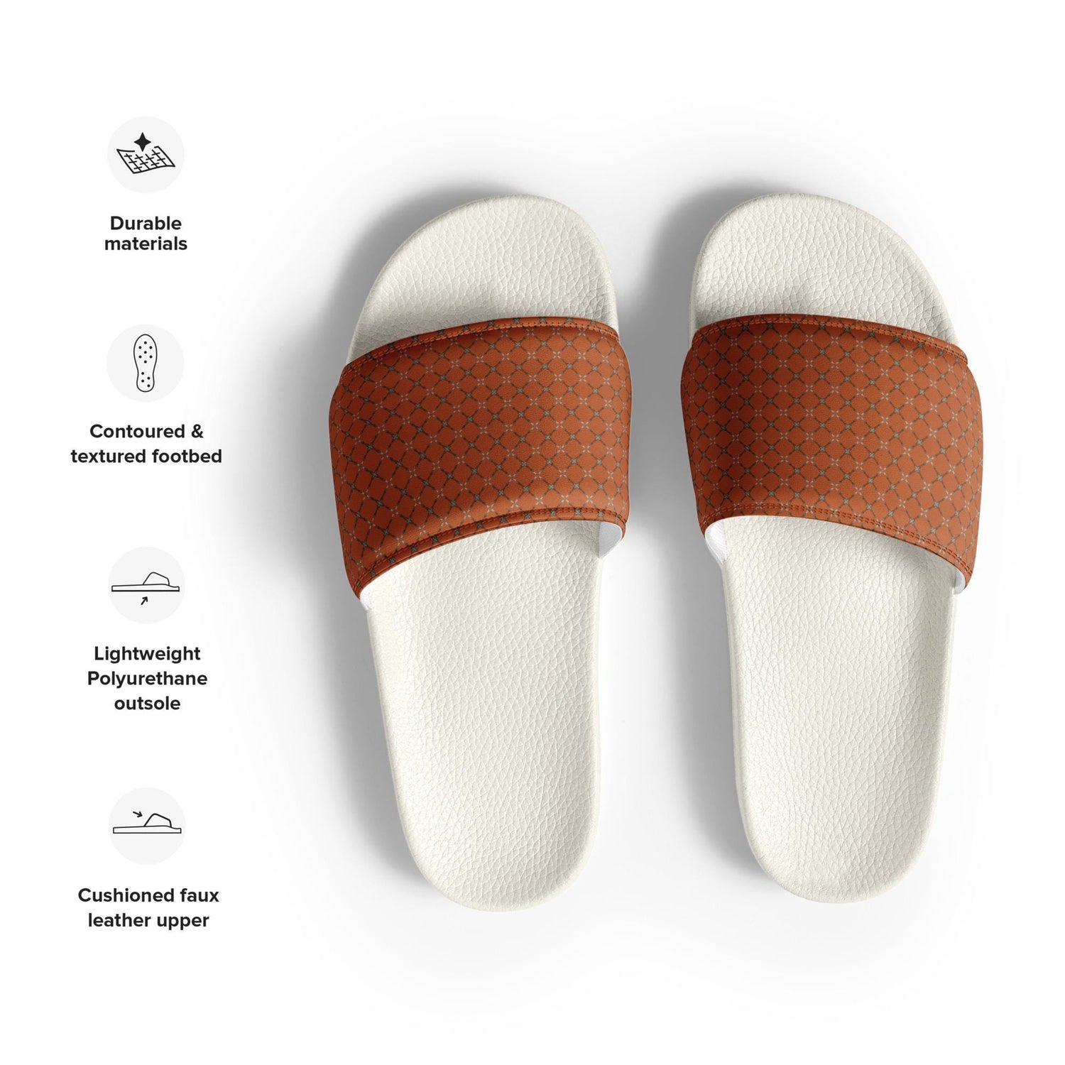 Stylish Orange Geometric Men’s Slides – Comfort Meets Bold Design