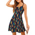 Female All Over Pattern Cute Spring Summer Short Spaghetti Strap A-Line Dress | Great for Gift | Cool Weather Womens Wear