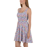 Spring Floral Skater Dress - Lightweight Sleeveless A-Line Swing Dress - Small to Plus Size - Wedding Guest, Garden Party, Date Night Outfit