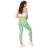 Vibrant Summer Fruity Delight Leggings with Pockets – Fun Printed Yoga Pants, Women&