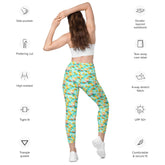 Vibrant Summer Fruity Delight Leggings with Pockets – Fun Printed Yoga Pants, Women&