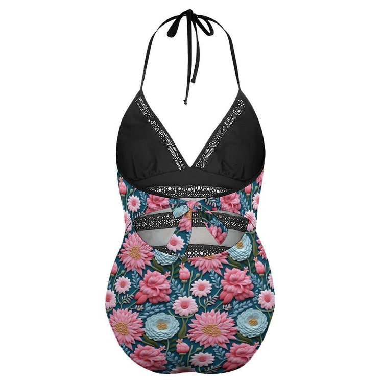 3D Floral Plus Size Bikini – Women’s High-Waisted Swimsuit – Summer Beachwear